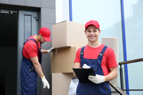 Removal van service operating in Stockwell residential street