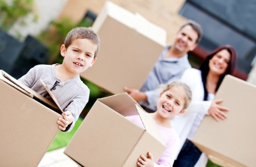 Business team preparing for an office move in Stockwell