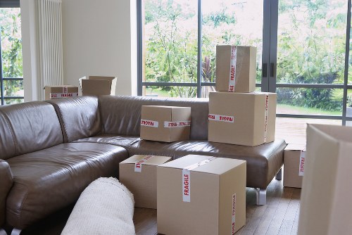 Packing and loading belongings into a removals van